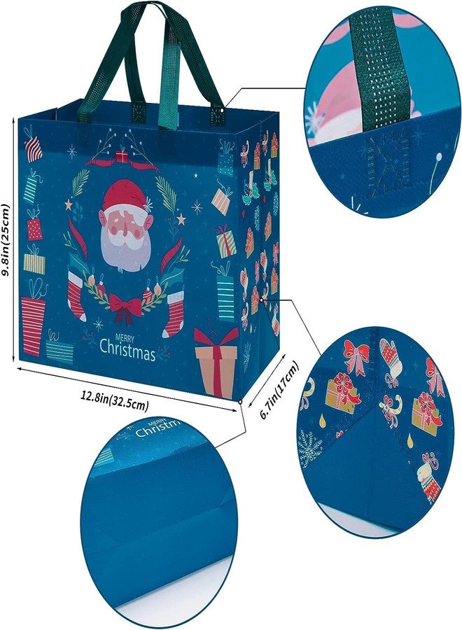Heetobcos 12 Pack Christmas Gift Bags Large Reusable Tote Bags, Non-Wove Bags for New Year's Shopping, Christmas Surprise, Xmas Party Supplies,12.8"×9.8"×6.7" - Image 2