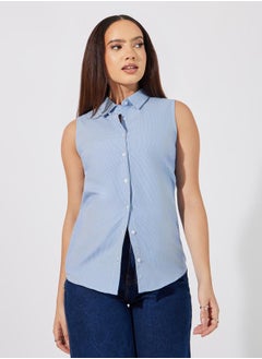 Striped Sleeveless Buttoned Down Shirt - pzsku/Z58222AC5FE6FBF6BAFA2Z/45/_/1738970151/605c298f-5b61-4040-872d-2648c8c9f022