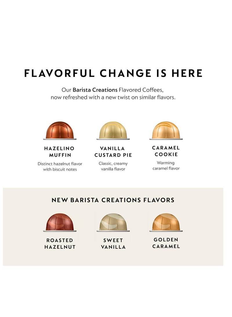 Nespresso Capsules VertuoLine Barista Flavored Pack Roasted Hazelnut Sweet Vanilla and Golden Caramel Mild Roast Coffee 30 Count - Image 4