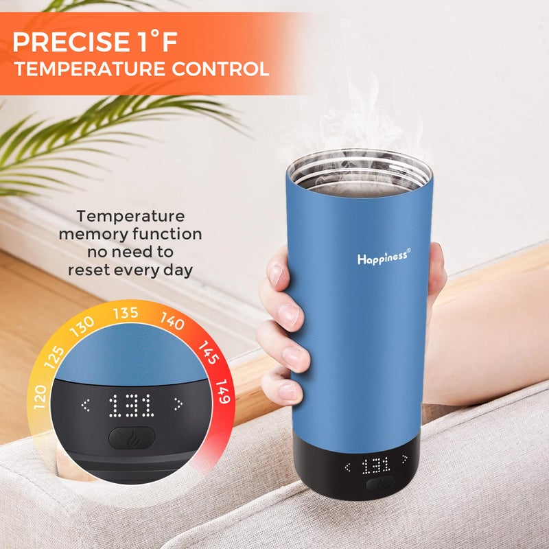 Happiness Self-Heating Travel Mug 20oz,Smart Rechargeable Electric Temperature Control Heated Coffee Cup - Image 2