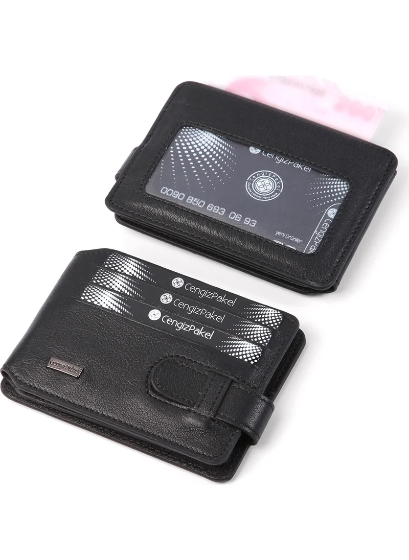 Cengiz Pakel Real Leather Black Card Holder