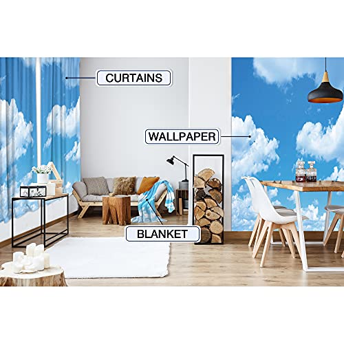 MESHELLY Cloud Curtains 42W X 63H Inch Rod Pocket Kids Curtains Baby Light Blue White Sky Bedroom Decor Boys Girls Nursery Playroom Curtains Natural Landscape Scenery Classroom Window Drapes 2 Panel - Image 5