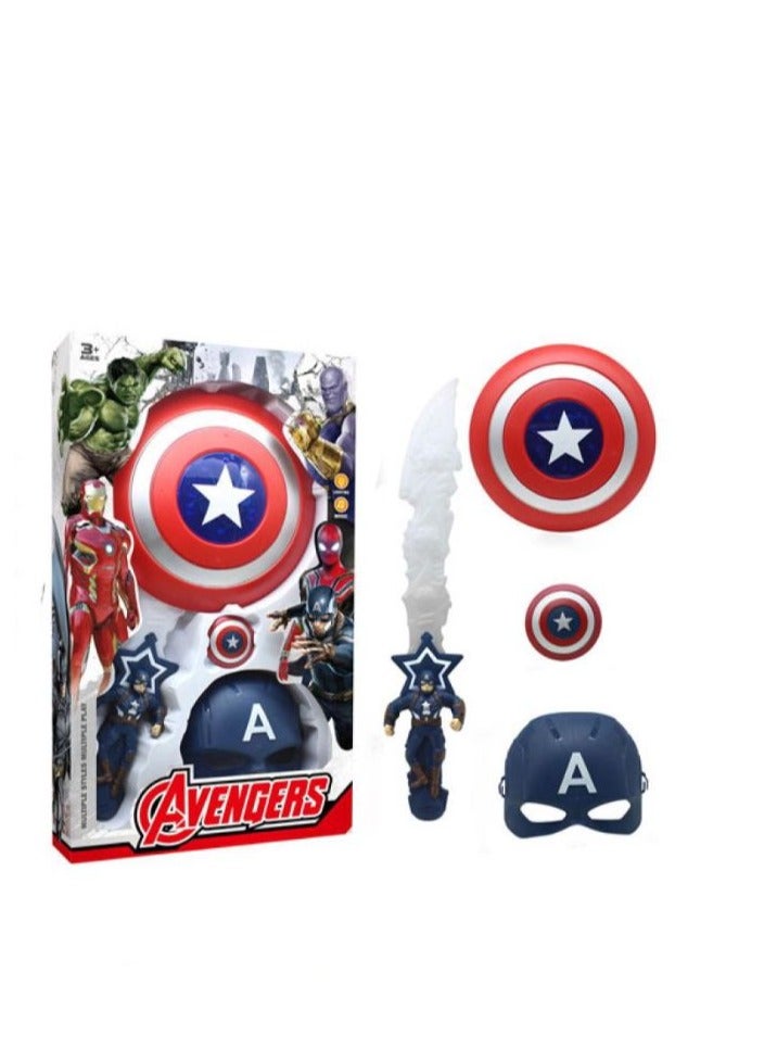 أفينجيرز العاب للاطفال عباره عن سيف بلاستيك وخوذه ودرع