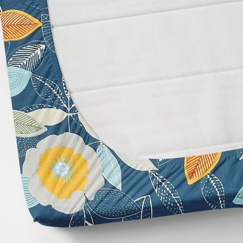 Furnofy 140 GSM Elastic Fitted Single Bedsheet (78 * 48 inches with 6" to 8" Pocket Size) with 1 Pillow Cover (18x 27 inches) - Floral Multicolors - Image 2