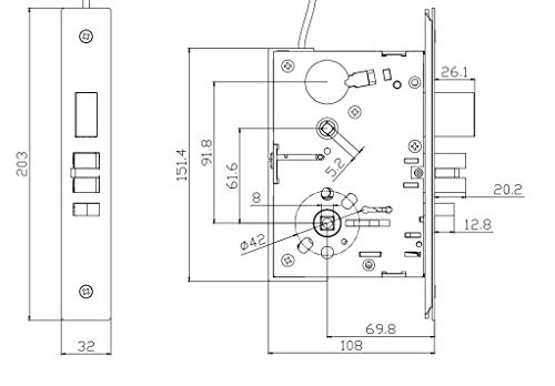 SUMBIN Commercial Heavy Duty Modern Mortise Lock Stainless Steel for Classroom F05 - Image 4