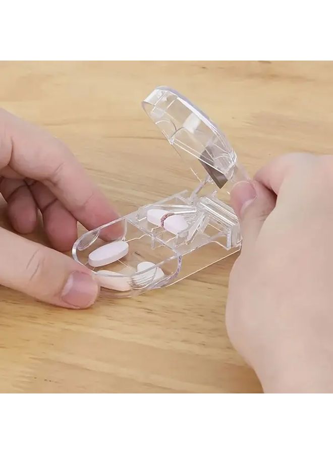 1pc Compact 4 In 1 Pill Cutter Portable Waterproof Medicine Splitter With Multi Compartment Organizer For Accurate Dosage Cutting Ideal Travel Home Use - Image 5