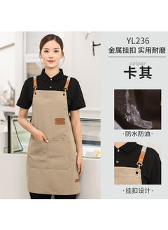 Custom Canvas Waterproof Work Apron[Regular shoulder strap] YL-236 apron khaki [Regular shoulder strap] YL-236 apron khaki