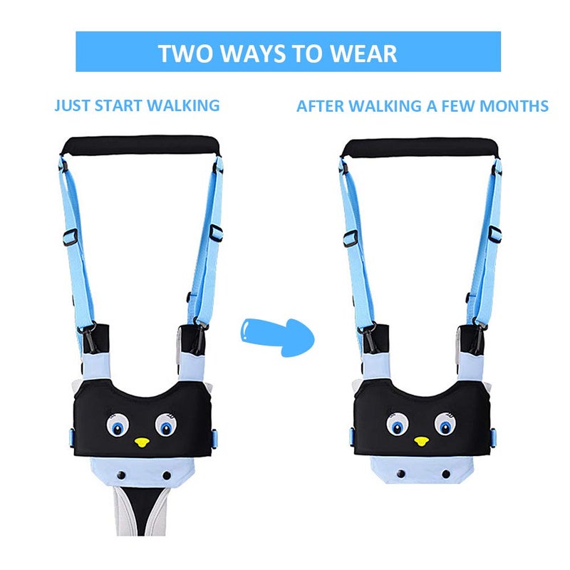 ORANGEHOME Baby Walker Toddler Walking Harness Helper and 2 Pair Knee Pads Adjustable Standing Up and Walking Learning Helper for Toddler 7-24 Month-Blue - Image 3