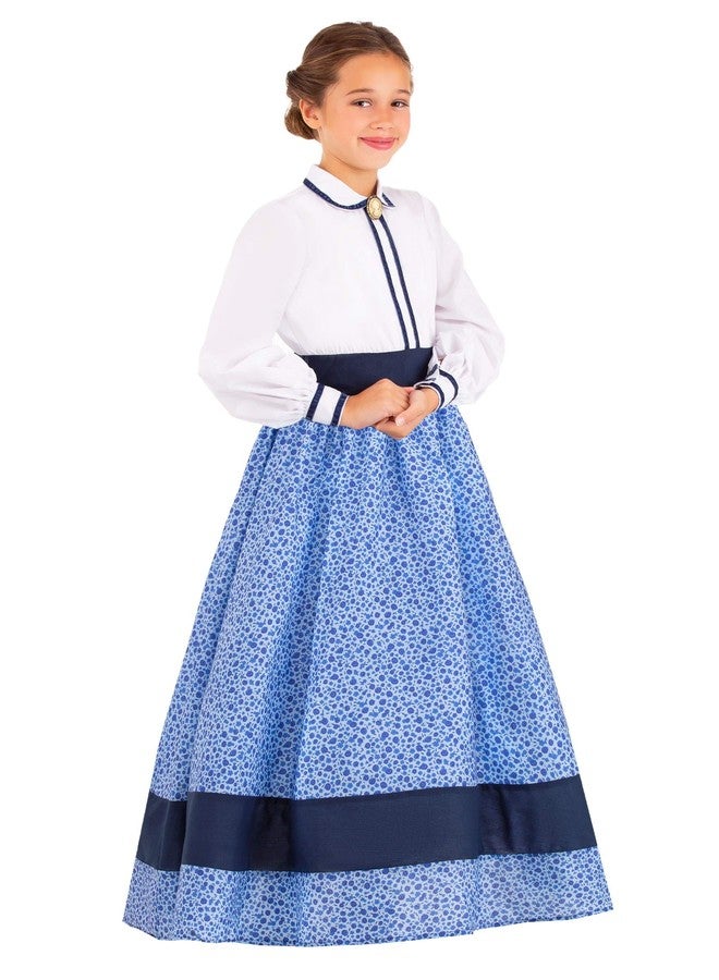 Fun Costumes Girl's Prairie Dress With Cameo, Wild West Outfit For Halloween Parties And Dress Up Fun - Image 1