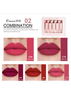 CmaaDu 5 Colors Matte Lipstick Set Waterproof Long-Lasting Moisturizing Makeup Gift Kit  - Image 2