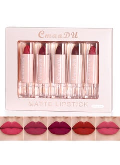 CmaaDu 5 Colors Matte Lipstick Set Waterproof Long-Lasting Moisturizing Makeup Gift Kit  - Image 1