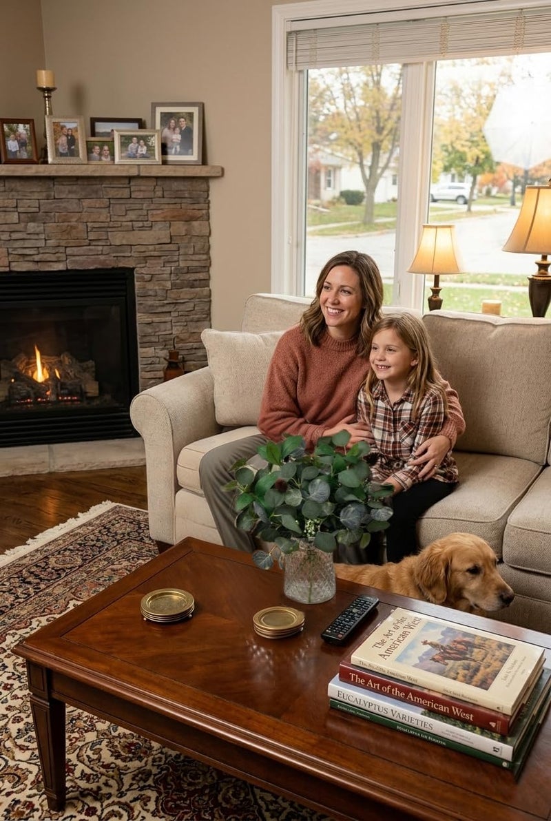 YUGALI Artificial Eucalyptus Stems for Vase Indoor, Faux Greenery Bush Bouquet with White Berry Pinecone Accents, 16" Tall Set of 4, Fake Plants Arrangements Home Décor - Image 5