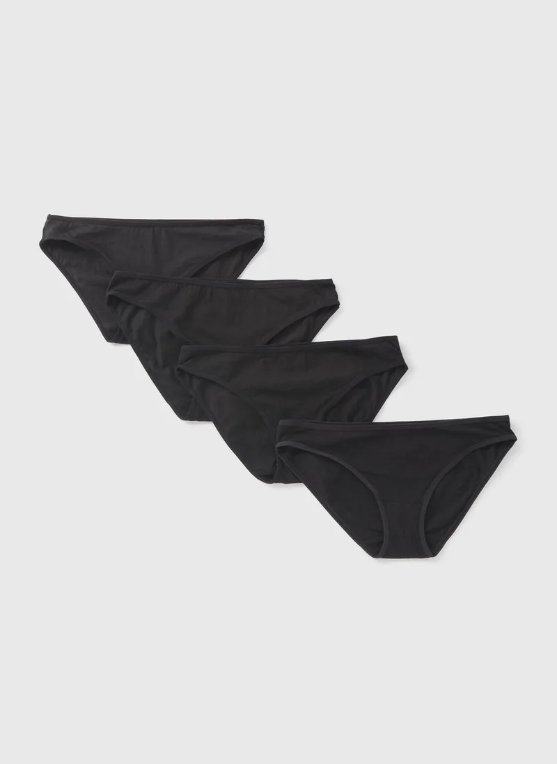 Matalan 4 Pack Black Mini Knickers