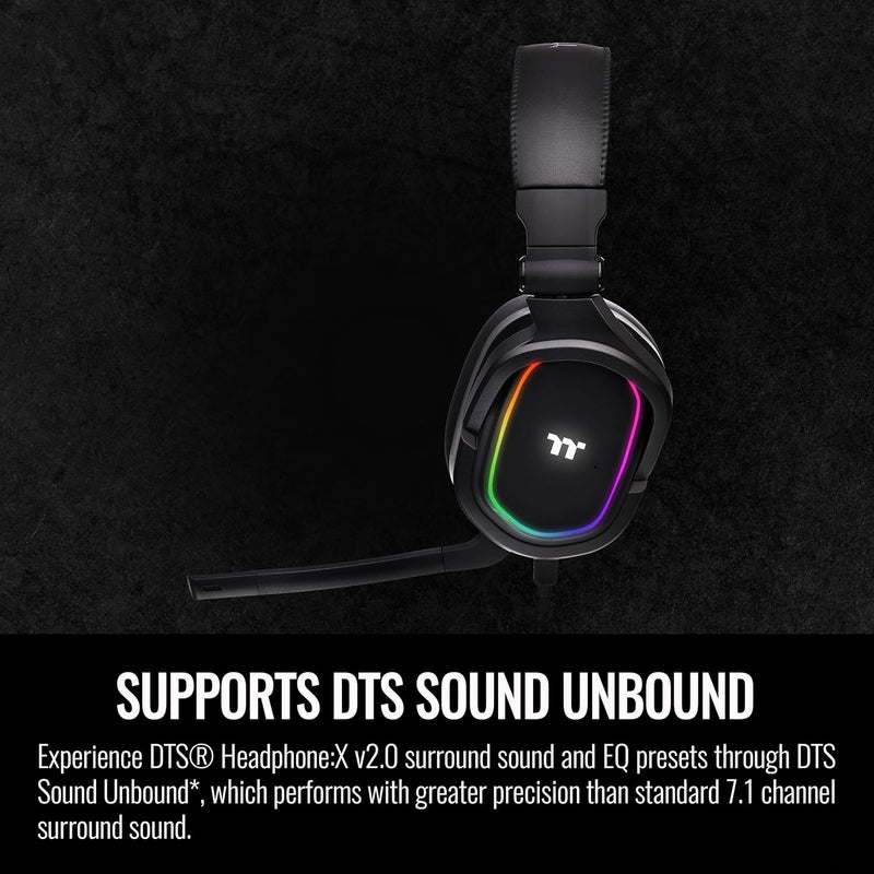 Thermaltake Argent H5 RGB 71 Surround Gaming Headset 50mm HiRes Drivers Compatible with PC Xbox One PS4 Mac Mobile and Nintendo Switch Black GHTTHFDIECBK31 - Image 3