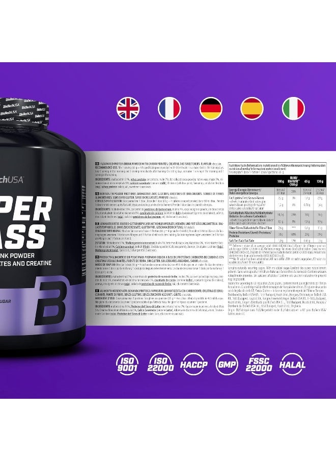 BioTechUSA BioTechUSA Hyper Mass Mass Supplement with Carbohydrate and Protein Blend | Micronized Creatine | Gluten Free, 4 kg, Chocolate  - Image 4