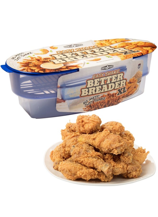 Cook's Choice Cook S Choice Original Better Breader Batter Bowl- All-In-One Mess Free Breading Station Tray For At Home Or On-The-Go Clear Blue  - Image 1