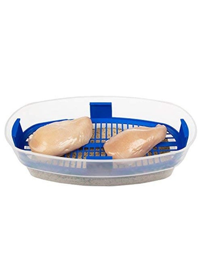 Cook's Choice Cook S Choice Original Better Breader Batter Bowl- All-In-One Mess Free Breading Station Tray For At Home Or On-The-Go Clear Blue  - Image 3