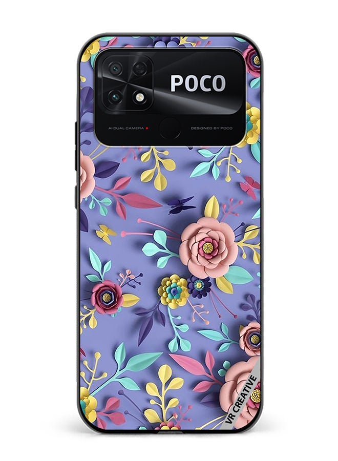 VR CREATIVE Protective Case Cover For Xiaomi Poco C40 Flower Design Multicolour - Image 1