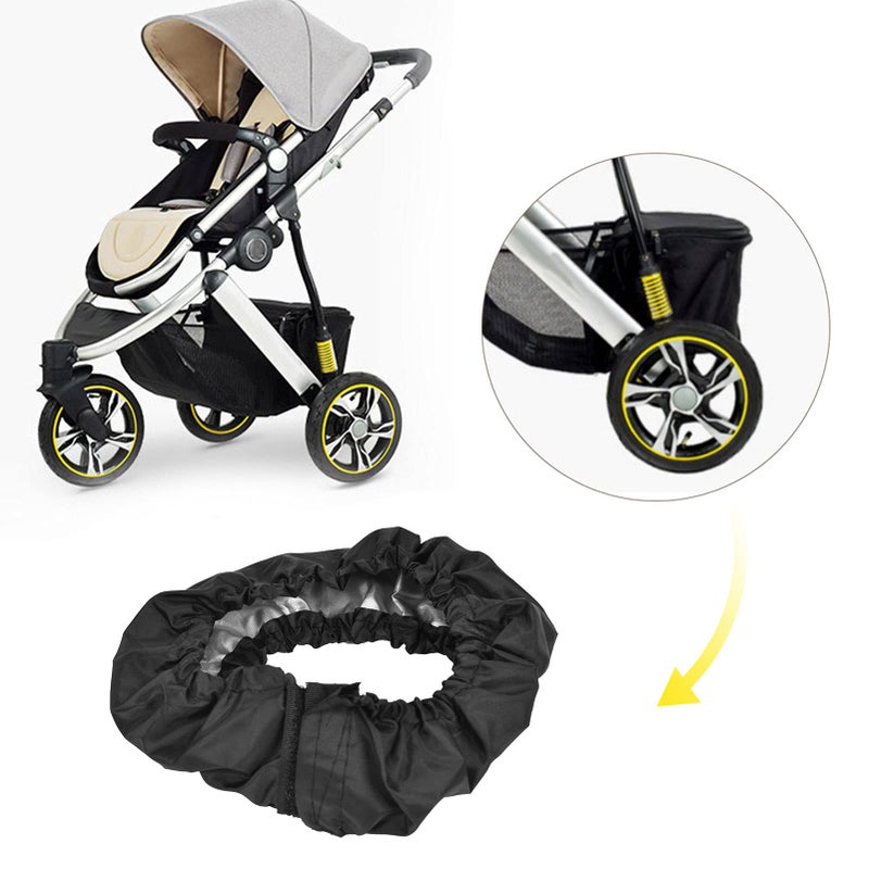 Tnfeeon Wheelchair Cover, Baby Stroller Wheel Cover Hand Washable for Wheelchairs for Strollers for Outdoor Travel Fit for 4.7-5.5 Inch Dia Wheels - Image 3