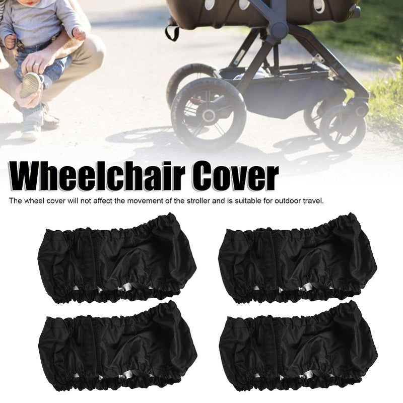 Tnfeeon Wheelchair Cover, Baby Stroller Wheel Cover Hand Washable for Wheelchairs for Strollers for Outdoor Travel Fit for 4.7-5.5 Inch Dia Wheels - Image 5