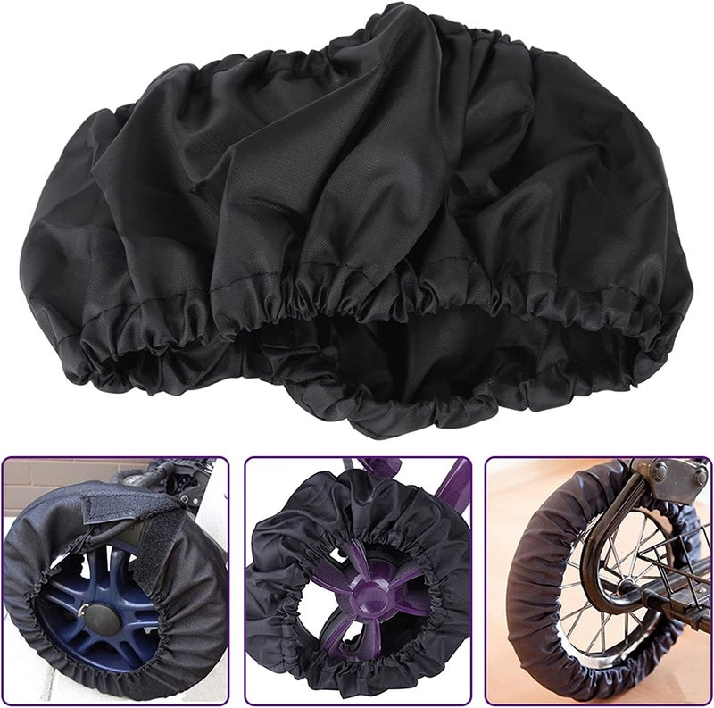 Tnfeeon Wheelchair Cover, Baby Stroller Wheel Cover Hand Washable for Wheelchairs for Strollers for Outdoor Travel Fit for 4.7-5.5 Inch Dia Wheels - Image 4