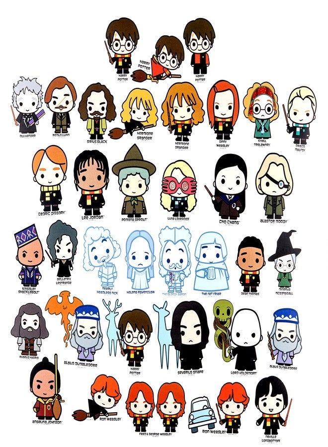 Conquest Journals Harry Potter Chibi Vinyl Decal Stickers, Set of Unique Sticker Decals, 5 Holograms, Waterproof, UV & Scratch Resistant, Great for Gadgets, Officially Licensed (White Vinyl, 60-Pack) - Image 5