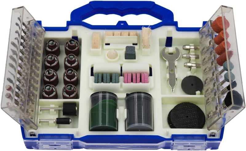 100 Pcs Rotary Tool Accessories Kit With Storage Case - For Polishing, Sanding, Cutting, Drilling & Grinding - Compatible With Dremel & Other Rotary Tools - Image 1