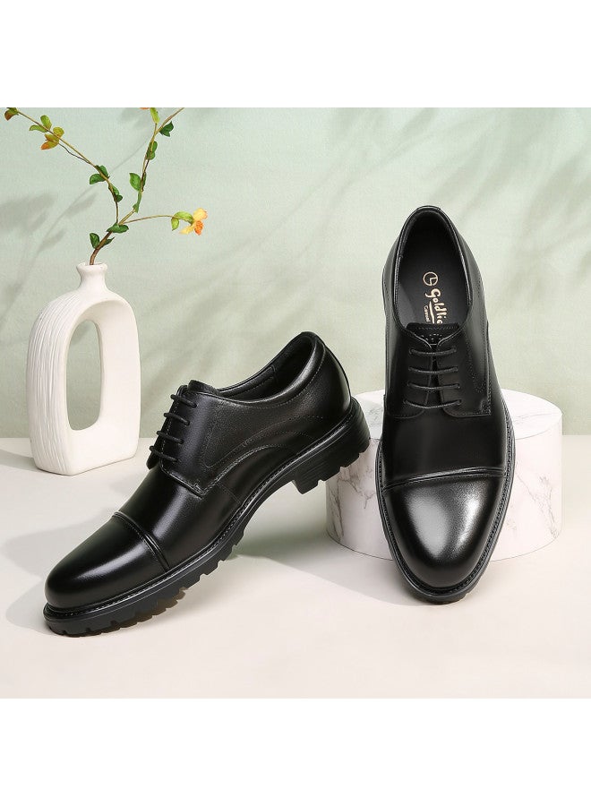 Goldlion Classic Leather Three-eyelet Derby Shoes, Men's Formal Dress Shoes, Comfortable Wedding Shoes, Men's Commuting Casual Leather Shoes, Men's Shoes - Image 5