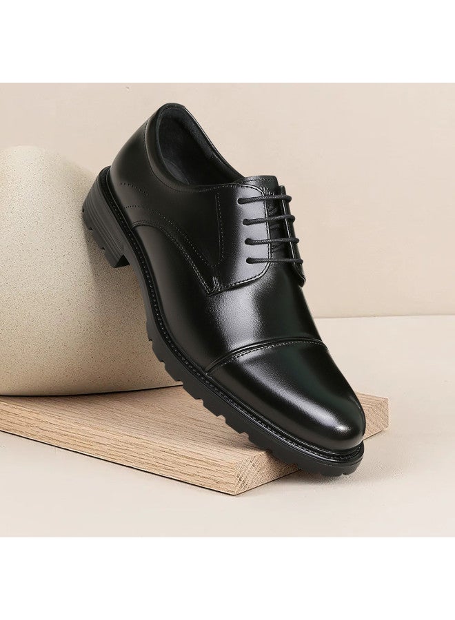 Goldlion Classic Leather Three-eyelet Derby Shoes, Men's Formal Dress Shoes, Comfortable Wedding Shoes, Men's Commuting Casual Leather Shoes, Men's Shoes - Image 2