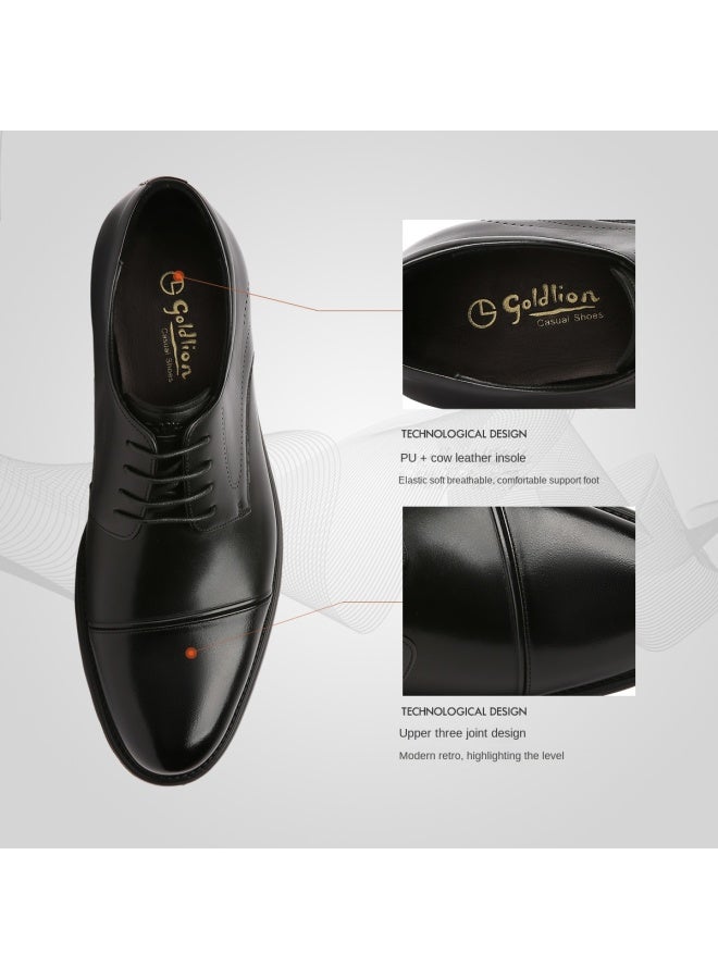 Goldlion Classic Leather Three-eyelet Derby Shoes, Men's Formal Dress Shoes, Comfortable Wedding Shoes, Men's Commuting Casual Leather Shoes, Men's Shoes - Image 4