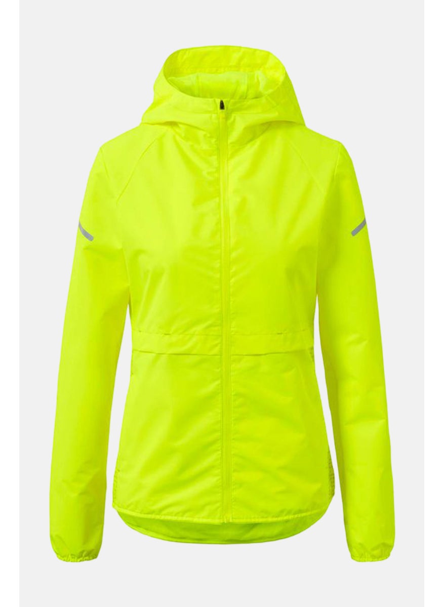 Tchibo Women Sportswear Fit Hooded Running Jacket, Lime Green  - Image 2