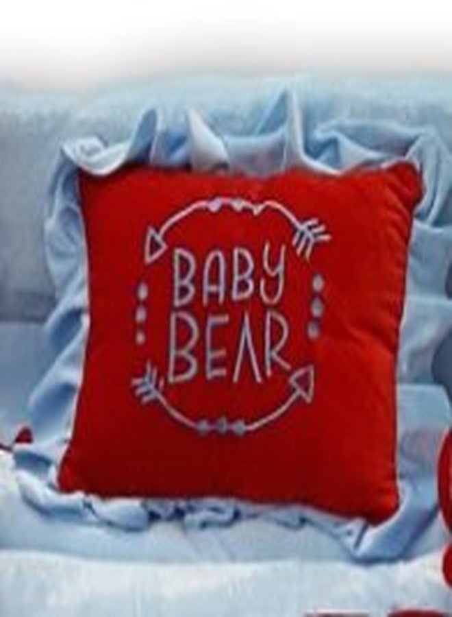 PINKS & BLUES Pinks and Blues Full Sleeping 5 Piece Baby Bedding Set with Two Bear Shape Side Pillows (0-48 Months) (Sky RED) - Image 4