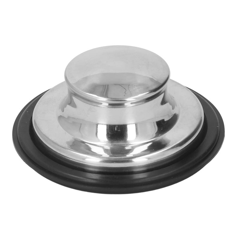 Brushed Stainless Steel Sink Plug Cover 86mm OD Rubber Sealing Garbage Disposal Stopper - Image 2