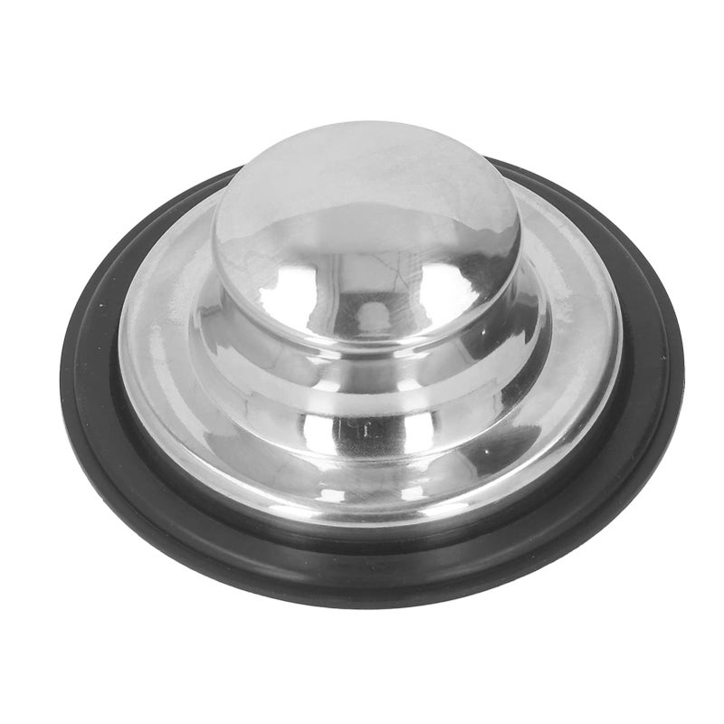 Brushed Stainless Steel Sink Plug Cover 86mm OD Rubber Sealing Garbage Disposal Stopper - Image 3