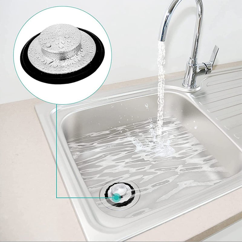 Brushed Stainless Steel Sink Plug Cover 86mm OD Rubber Sealing Garbage Disposal Stopper - Image 4