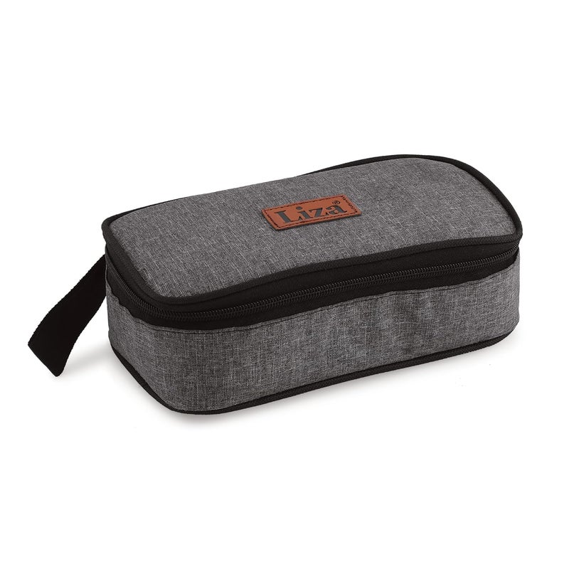 Liza Liza Thermo Steel Insulated Stainless Steel Tiffin with Hot PU Pouch | Food-Grade | Leak-Proof | Includes Free Spoon | Ideal for Office, College and Compact Meals,290ml Each (Grey)  - Image 3