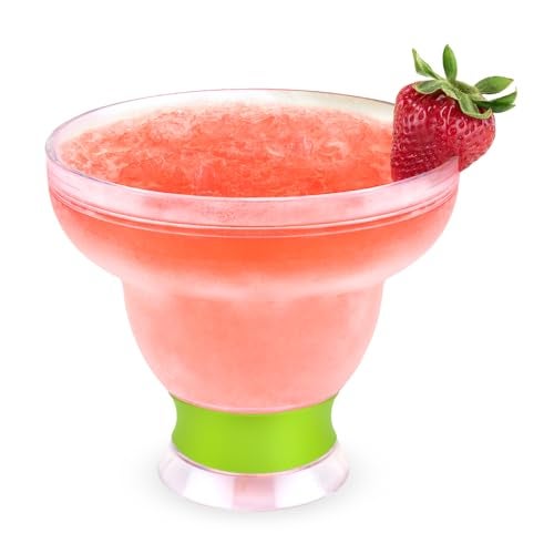 HOST Freeze Stemless Margarita Glasses Double Walled Insulated Gel Chiller Plastic Margarita Cups - Frozen Cocktail Glass, Set of 1, 12 oz, Green - Image 1