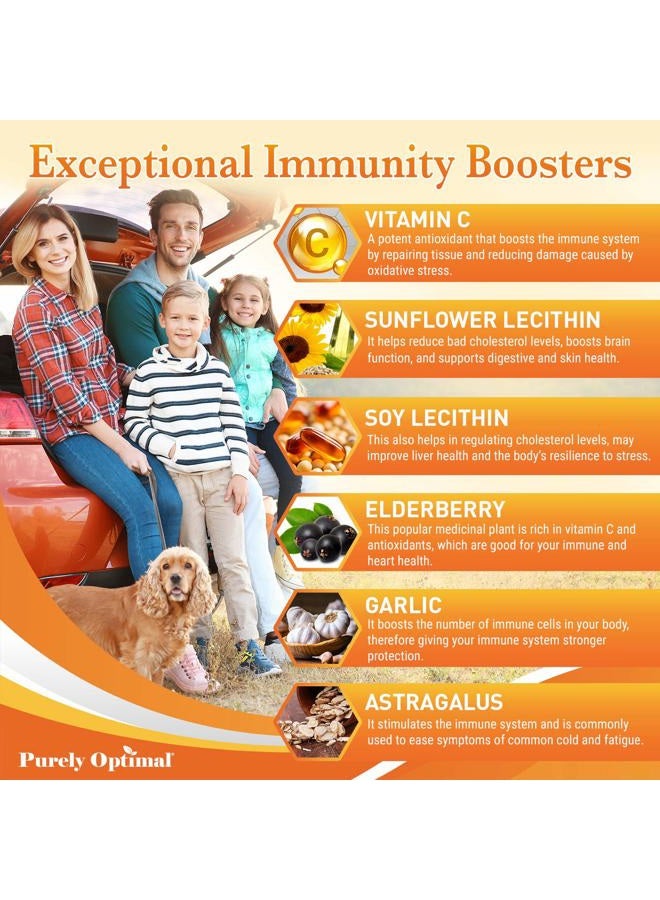 Purely Optimal Premium Liposomal Vitamin C Supplement - High Absorption, Fat Soluble Ascorbic Acid Vitamin C 1000mg for Immune Support - Collagen & Immune System Booster, Non-GMO, 90 Capsules - Image 5