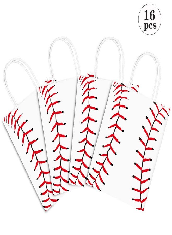 BCHOCKS 16 PCS Baseball Party Gift Bags for Baseball Party Supplies Birthday Decor Decorations, Party Favor Goody Treat Candy Bag Baseball Pattern Gift Bag, Birthday Party Supplies for Kid Adult - Image 3