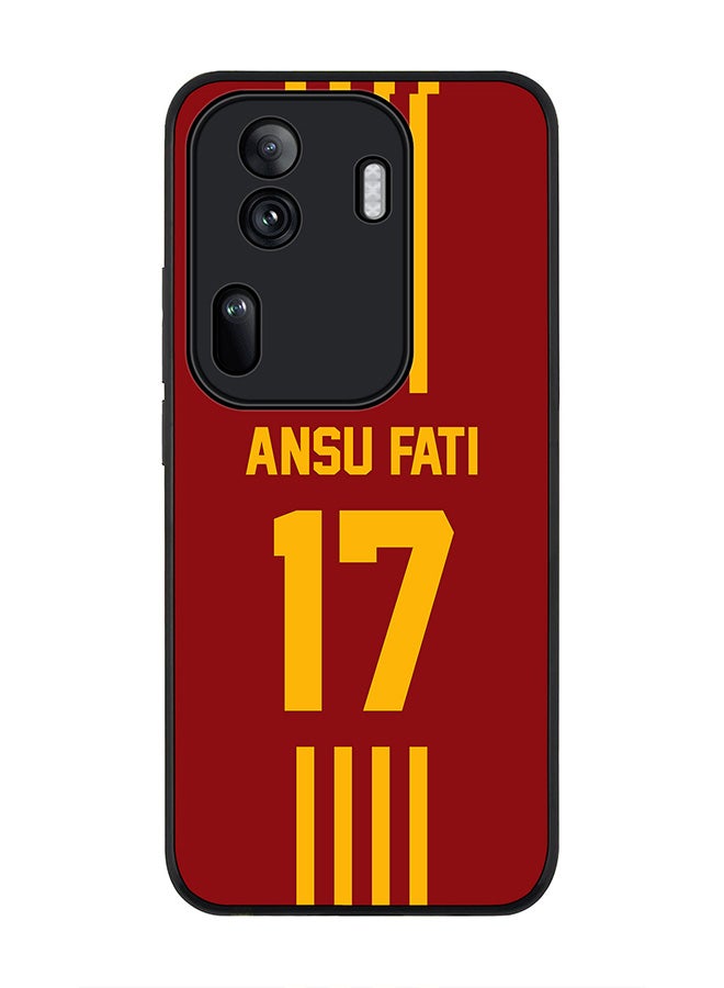 Stylizedd Rugged Black Edge Case for Oppo Reno11 Pro, Slim fit Case Thin Cover -  Football Team - Spain , Player Name - Ansu Fati - Image 1