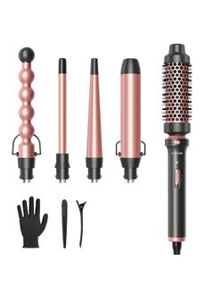 wavytalk Wavytalk 5 in 1 Curling Wand Set Multi Curl Curling Wand Set with Curling Brush and 4 Interchangeable Ceramic Curling Wand05125 Instant Heat Up Wand Curling Iron Rose Gold 