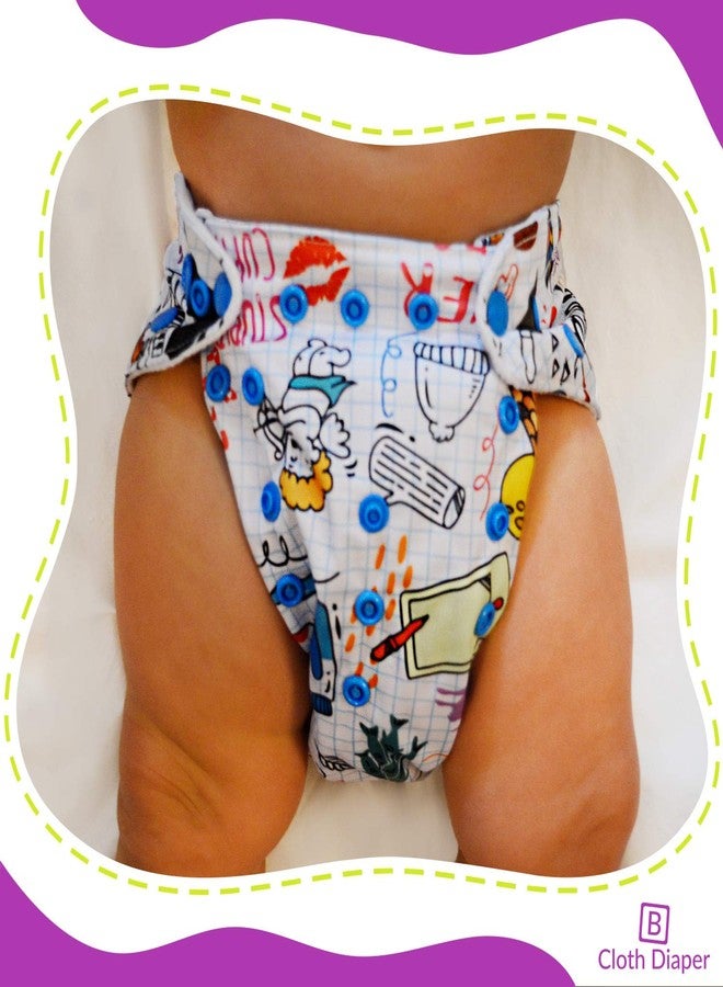 Bembika Cloth Diapers for Babies, Washable Reusable, Adjustable Sizes (Pack of 3 Combo) (3 Dry Feel Inserts Included) 3I - Image 2