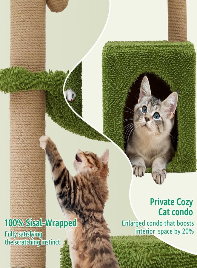Woochpet 37" Cat Tree Tower for Indoor Cats Multi-Functional Comfy Cat Bed - with Sturdy Scratching Post, Cozy Hammock for Kittens and Small Cats,Cute Cat Tower with Fun Mouse Hole and Toy Ball - Image 4