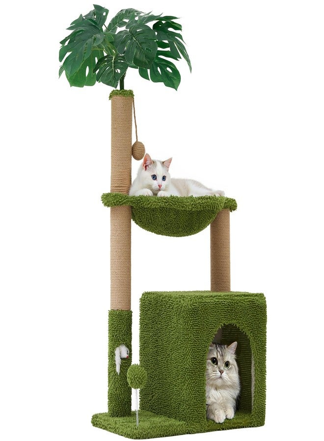 Woochpet 37" Cat Tree Tower for Indoor Cats Multi-Functional Comfy Cat Bed - with Sturdy Scratching Post, Cozy Hammock for Kittens and Small Cats,Cute Cat Tower with Fun Mouse Hole and Toy Ball - Image 1