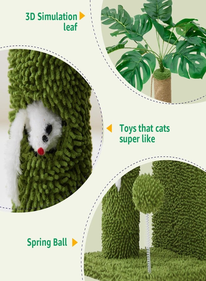 Woochpet 37" Cat Tree Tower for Indoor Cats Multi-Functional Comfy Cat Bed - with Sturdy Scratching Post, Cozy Hammock for Kittens and Small Cats,Cute Cat Tower with Fun Mouse Hole and Toy Ball - Image 5
