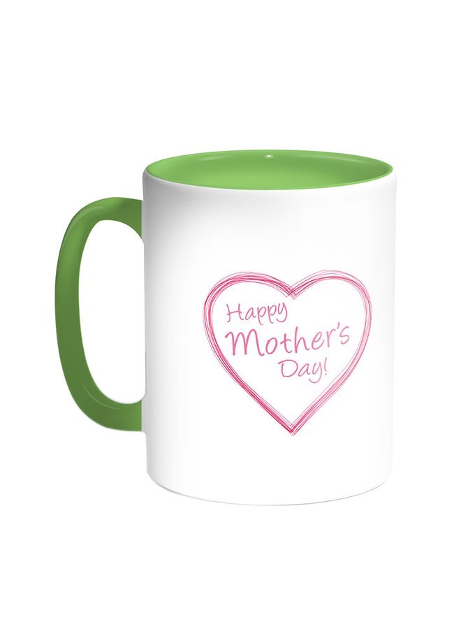RYN Happy Mother's Day Printed Coffee Mug Green/White 11ounce