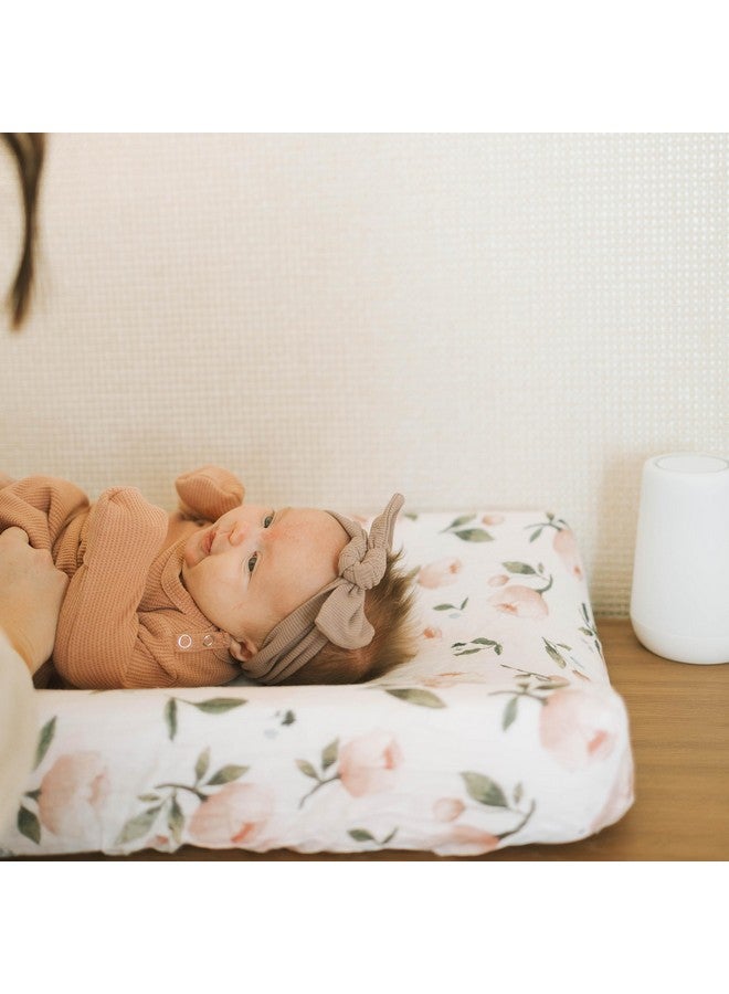 Little Unicorn 100% Certified Organic Changing Pad Cover | Extra Soft & Breathable Muslin Fabric - Watercolor Floret - Image 3