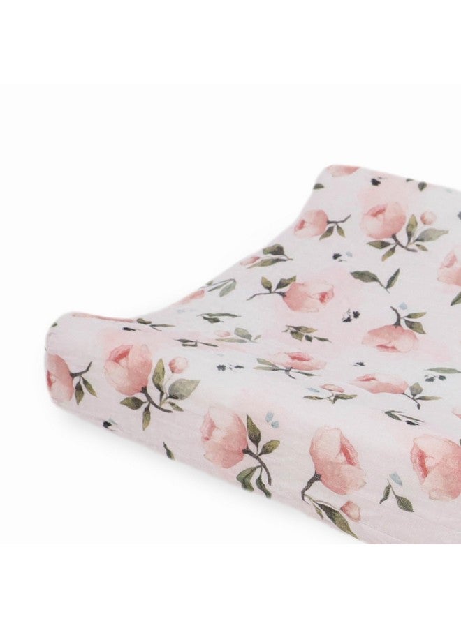 Little Unicorn 100% Certified Organic Changing Pad Cover | Extra Soft & Breathable Muslin Fabric - Watercolor Floret - Image 1