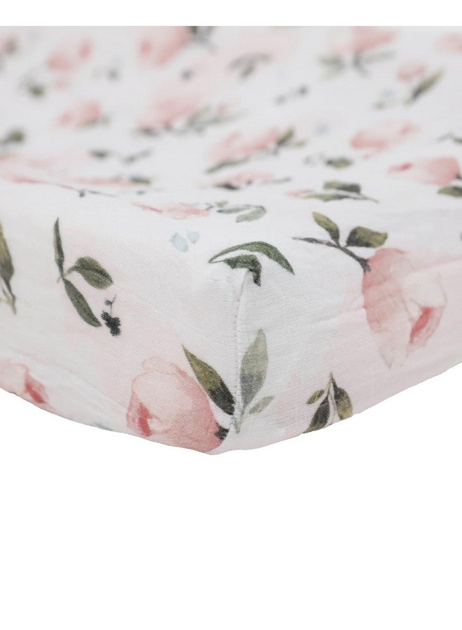 Little Unicorn 100% Certified Organic Changing Pad Cover | Extra Soft & Breathable Muslin Fabric - Watercolor Floret - Image 2