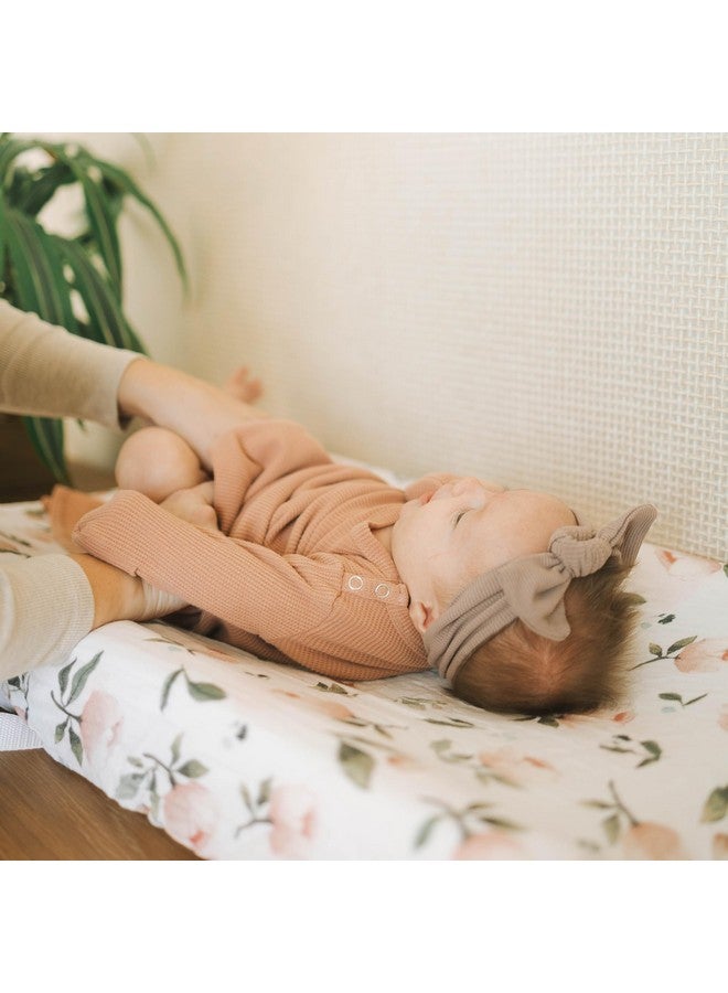 Little Unicorn 100% Certified Organic Changing Pad Cover | Extra Soft & Breathable Muslin Fabric - Watercolor Floret - Image 4